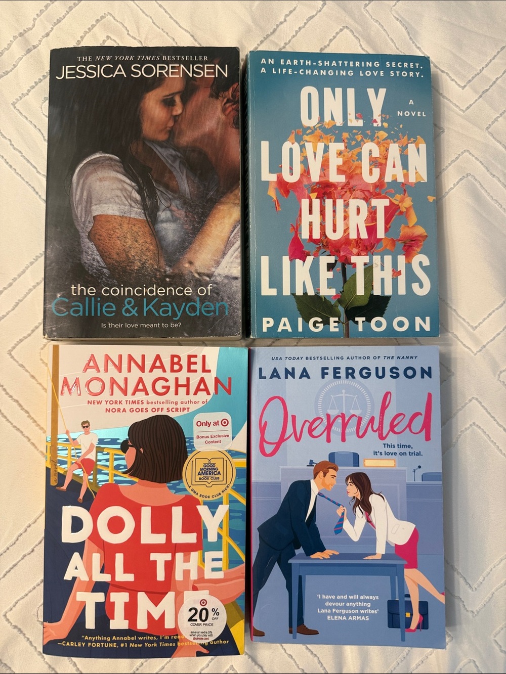 Assorted Romance Paperback Books - Blue, Teal, Pink Covers